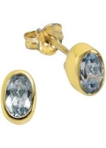 Paar Ohrstecker Vivance "333/- Gelbgold mit Blautopas (beh.)" Ohrringe Gr. ONE-SIZE, Gold, gelb (gelb, blau) Damen