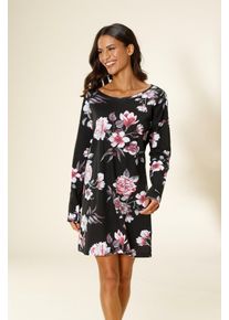 Vivance Dreams Große Größen Nachthemd Gr. 40/42 schwarz geblümt für Damen