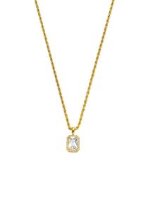 Paul Valentine Pavé Emerald Necklace 14K Gold Plated