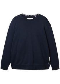 Tom Tailor Herren Plus - Sweatshirt mit Logo Printdetails, blau, Logo Print, Gr. 4XL