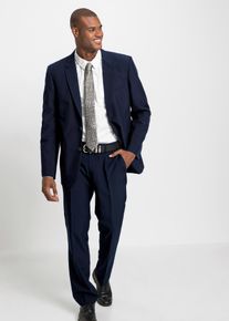 bonprix Anzug mit Hemd und Krawatte (4tlg. Set), blau, Gr.56, Klassischer Anzug, Hose mit elastischem Bequembund