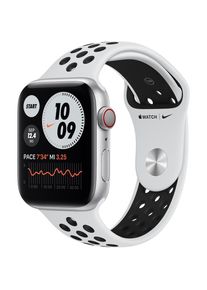 Apple Watch (Series 6) 2020 GPS + Cellular 44 mm - Aluminium Silber - Nike Sport Loop Pure Platinum/Schwarz