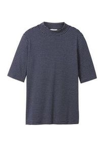 Tom Tailor Damen Gestreiftes T-Shirt, blau, Streifenmuster, Gr. XL