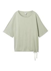 Tom Tailor Damen T-Shirt mit Rundhalsausschnitt, grün, Uni, Gr. XL
