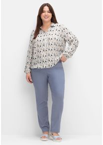 Große Größen Bengalin-Hose mit seitlichem Dehnbund Gr. 50 blau von sheego für Damen