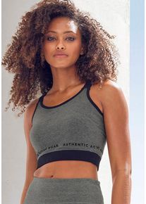 Vivance ACTIVE Crop-Top grau Gr. XS (32/34) für Damen. Mit Druck. Basic. Nachhaltig.