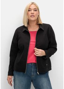 Große Größen Jacke aus Bengalin, in kurzer, taillierter Form Gr. 56 schwarz von sheego für Damen