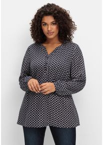 Große Größen Tunika mit Alloverprint Gr. 40 blau von sheego für Damen