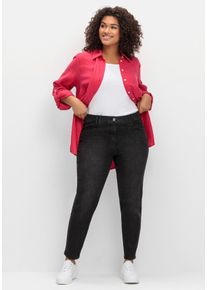 Große Größen Ultraflexible Skinny Jeans mit Gummibund Gr. 50 schwarz von sheego für Damen
