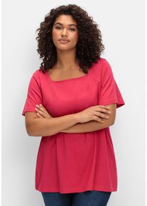 Große Größen Shirt mit Flügelärmeln und Karree-Ausschnitt Gr. 40/42 pink von sheego für Damen