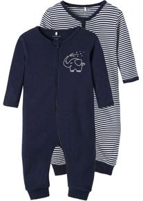 name it Schlafoverall NBNNIGHTSUIT 2P ZIP Y/D CORE, blau