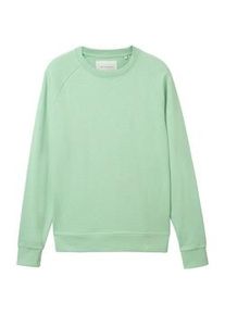 Tom Tailor Herren Sweatshirt mit Ziernähten, grün, Melange Optik, Gr. XL