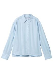 Tom Tailor Damen Bluse mit TENCEL(TM) Lyocell, blau, Uni, Gr. 36