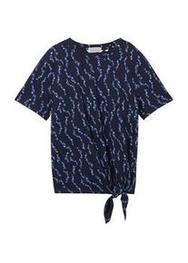 Tom Tailor DENIM Damen T-Shirt mit Bio-Baumwolle, blau, Print, Gr. XL