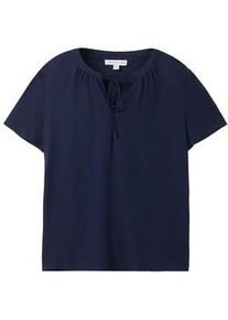 Tom Tailor Damen T-Shirt mit TENCEL(TM) Modal, blau, Uni, Gr. XL