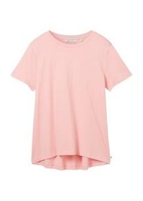 Tom Tailor DENIM Damen T-Shirt mit Bio-Baumwolle, rosa, Uni, Gr. XL