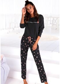 Vivance Dreams sheego Gro&szlig;e Gr&ouml;&szlig;en Pyjama, schwarz, Gr&ouml;&szlig;e 32/34 - Damen