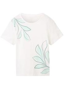 Tom Tailor Damen T-Shirt mit Print, weiß, Print, Gr. XXL