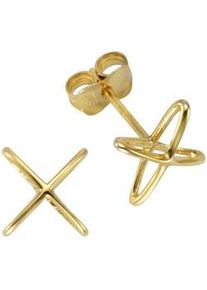 Paar Ohrstecker Celesta "375 Gold Kreuz" Ohrringe Gr. ONE-SIZE, Gold, gelb Damen