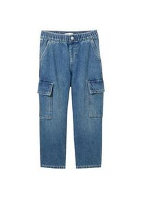 Tom Tailor Jungen Cargo Jeans mit recycelter Baumwolle, blau, Uni, Gr. 110