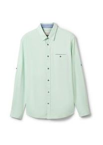 Tom Tailor Herren Hemd mit Struktur, grün, Uni, Gr. XL