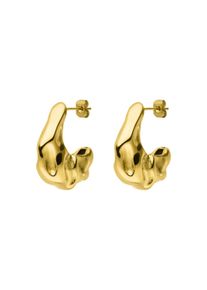 Paul Valentine Molten Chunky Hoops 14K Gold Plated