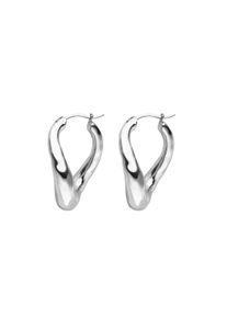 Paul Valentine Molten Twisted Hoops Silver