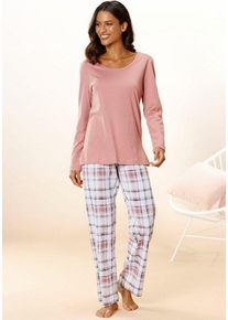 Arizona Pyjama (2 tlg) mit Karo Muster, rosa|weiß