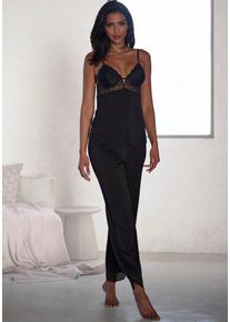 Lascana Pyjama (Set, 2 tlg) mit schönen Spitzendetails, schwarz