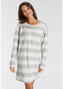 s.Oliver Nachthemd in schönem Streifenmuster, grau|weiß