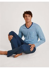 Calida Pyjama Relax Streamline (Set, 2 tlg), blau