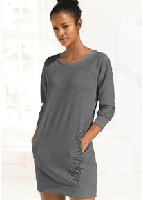 BENCH. LOUNGEWEAR Sweatkleid mehrfarbig Gr. 32/34 für Damen. Rundhals und Logodruck. Bequem. Nachhaltig.