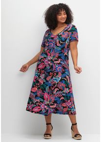 sheego by Joe Browns Große Größen Jerseykleid mit Blumendruck Gr. 56 schwarz geblümt von sheego für Damen