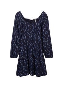 Tom Tailor Denim Damen Minikleid aus Livaeco by Birla Cellulose™, blau, Allover Print, Gr. XL
