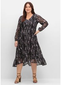 sheego by Joe Browns Große Größen Gefüttertes Chiffonkleid im Mustermix Gr. 52 schwarz geblümt von sheego für Damen