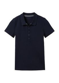 Tom Tailor Damen Gestreiftes Poloshirt, blau, Gr. XXL