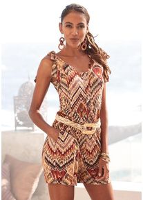 Lascana Kurzoverall mehrfarbig Gr. 34 für Damen. Mit Rundhals. Figurumspielend. Nachhaltig.