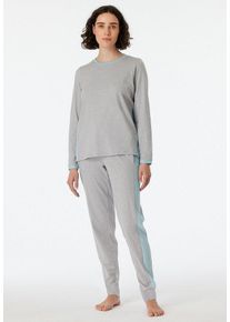 Schiesser Pyjama "Casual Nightwear" (2 tlg) lässiger Loose-Fit-Schnitt, grau