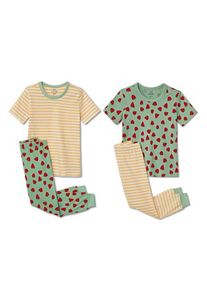 Tchibo 2 Kinder-Pyjamas - Weiss/Gestreift - Kinder - Gr.: 98/104