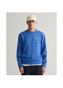 Sweatshirt Gant "PRINTED GRAPHIC C-NECK SWEAT" Gr. XL, blau (rich blau) Herren Sweatshirts