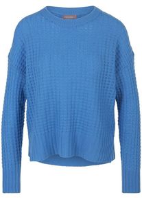 Rundhals-Pullover aus 100% Premium-Kaschmir include blau