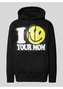 Market Hoodie mit Label-Stitching Modell 'SMILEY YOUR MOM'
