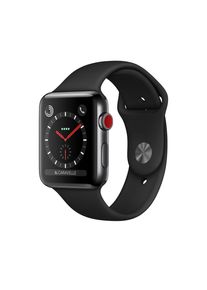 Apple Watch (Series 3) GPS + Cellular 42 mm - Rostfreier Stahl Schwarz - Sportarmband Schwarz