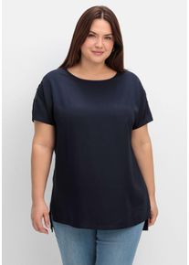 Große Größen Oversize-Tunika mit geschlitztem Ärmel Gr. 48 blau von sheego für Damen