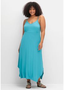 Große Größen Wadenlanges Jerseykleid in Zipfeloptik Gr. 46 blau von sheego für Damen