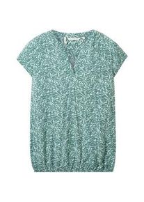 Tom Tailor Damen Plus - Bluse mit LENZING(TM) ECOVERO(TM), grün, Muster, Gr. 48