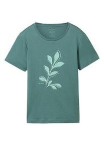 Tom Tailor Damen T-Shirt mit Print, grün, Print, Gr. XXL