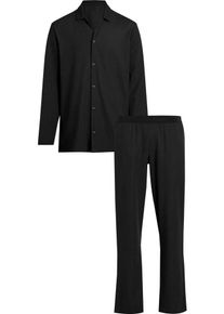 Calvin Klein Underwear Schlafanzug L/S PANT SET (2 tlg) mit Knopfleiste, schwarz