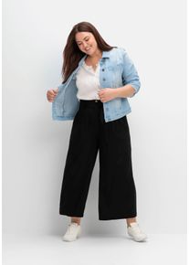Große Größen Culotte in Curvy-Schnitt ELLA mit Stoffgürtel Gr. 58 schwarz von sheego für Damen