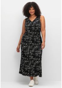 Große Größen Bedrucktes Jerseykleid in Midilänge Gr. 40 schwarz von sheego für Damen